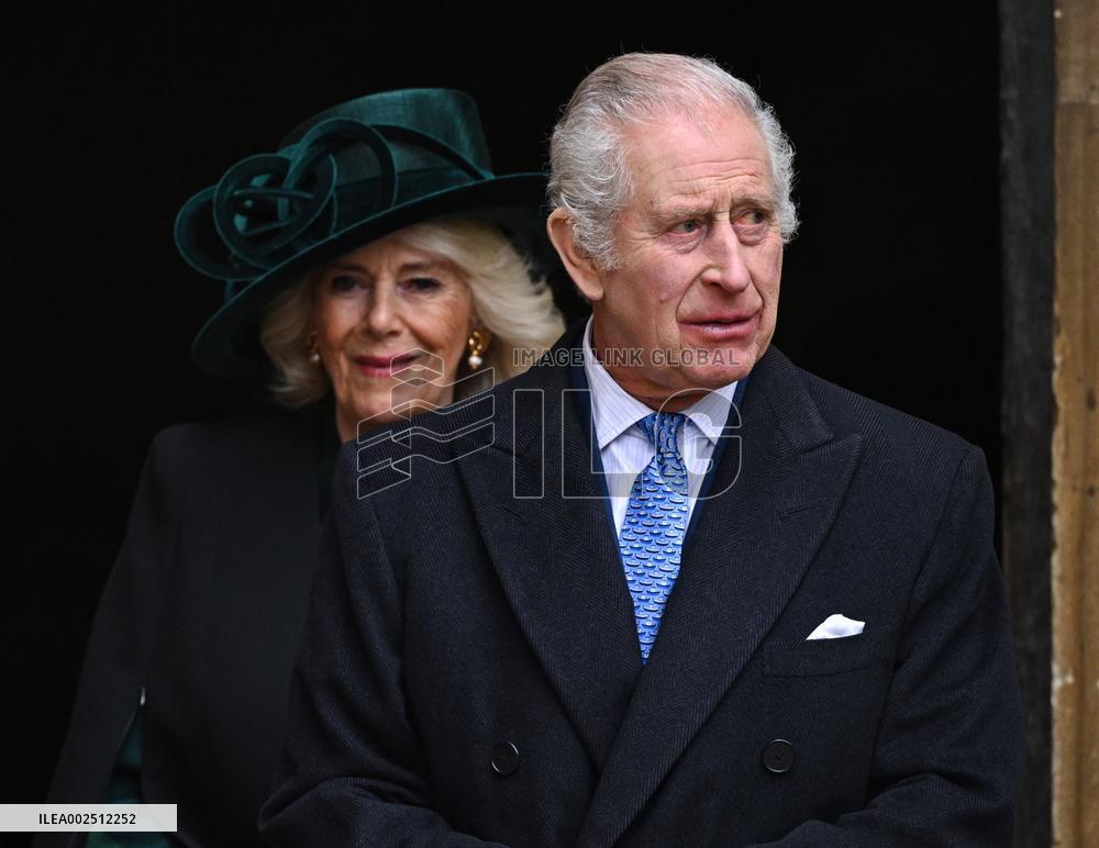 Royals Attend Easter Sunday Church Service - Windsor