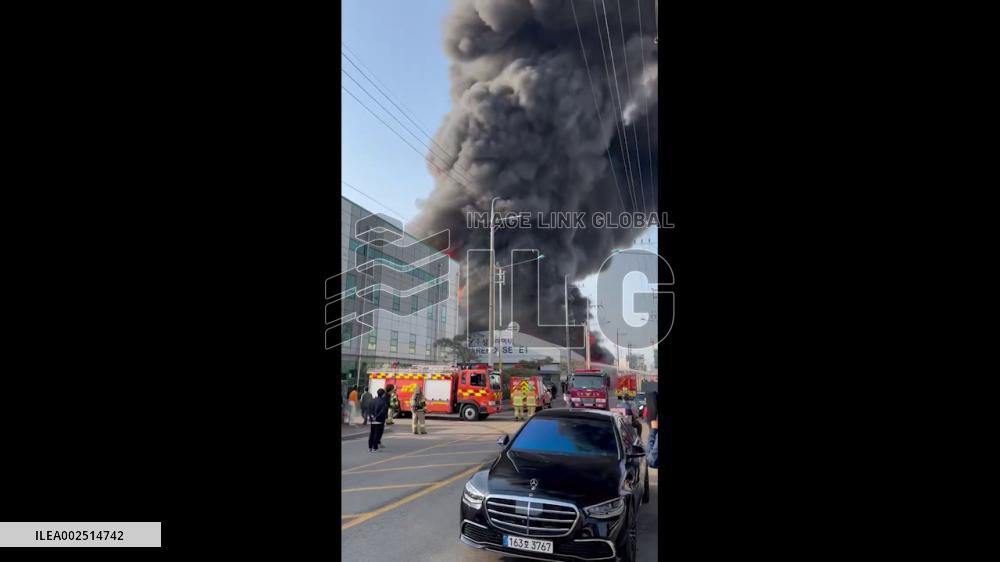 South Korea: Fire Erupts At Warehouse In Seo District, Incheon