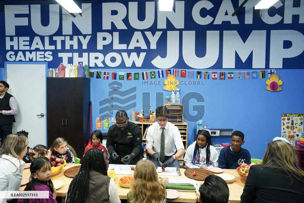 Justin Trudeau At Program At Boys And Girls Club East Scarborough Launch - Toronto