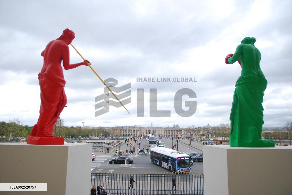 Inauguration Of The installation 'La Beaute et le Geste' - Paris