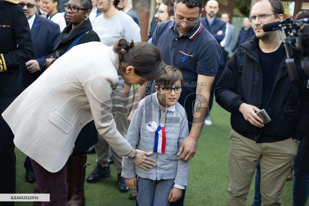 Brigitte Macron visits the medical educational institute Leonce Malecot - Saint-Cloud