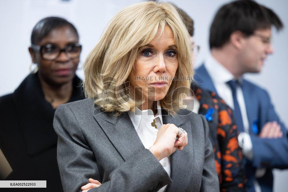 Brigitte Macron visits the medical educational institute Leonce Malecot - Saint-Cloud