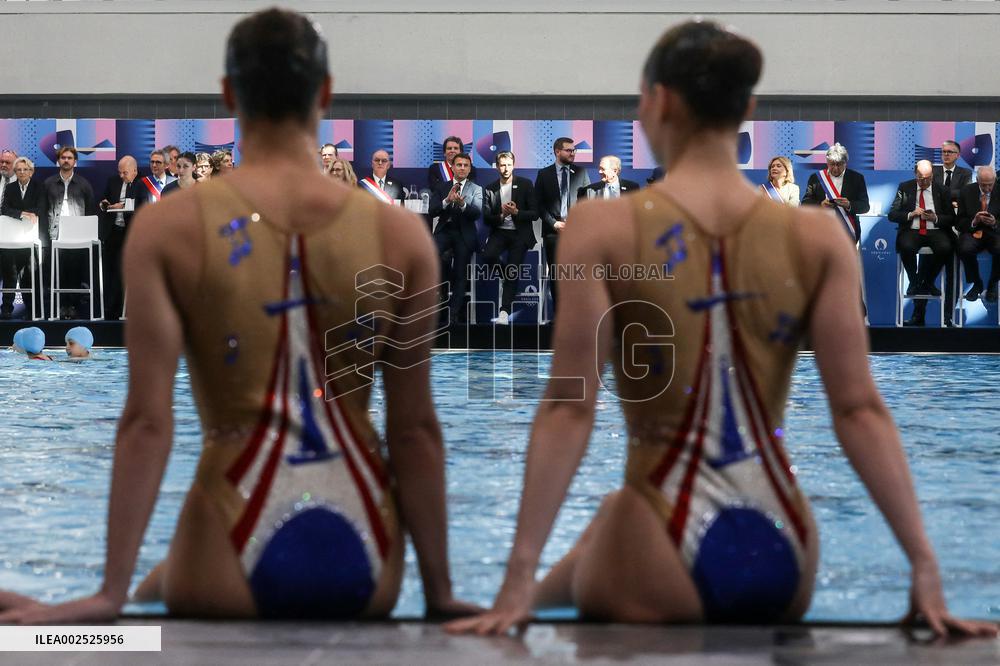 Macron Inaugurates The Olympic Aquatics Centre - Saint-Denis