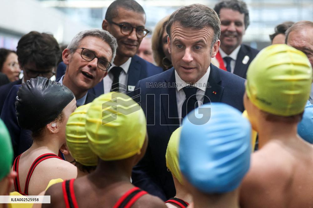 Macron Inaugurates The Olympic Aquatics Centre - Saint-Denis