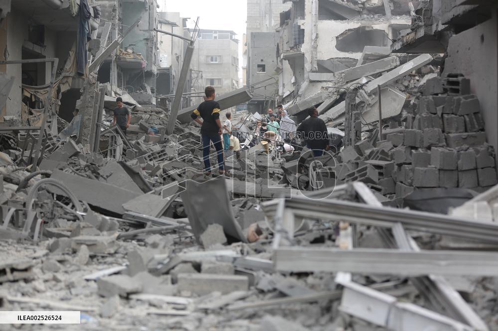MIDEAST-GAZA-MAGHAZI REFUGEE CAMP-ISRAEL-AIRSTRIKE