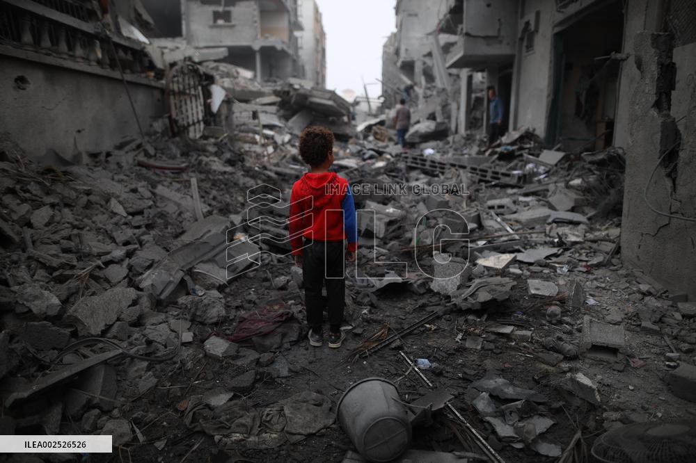 MIDEAST-GAZA-MAGHAZI REFUGEE CAMP-ISRAEL-AIRSTRIKE