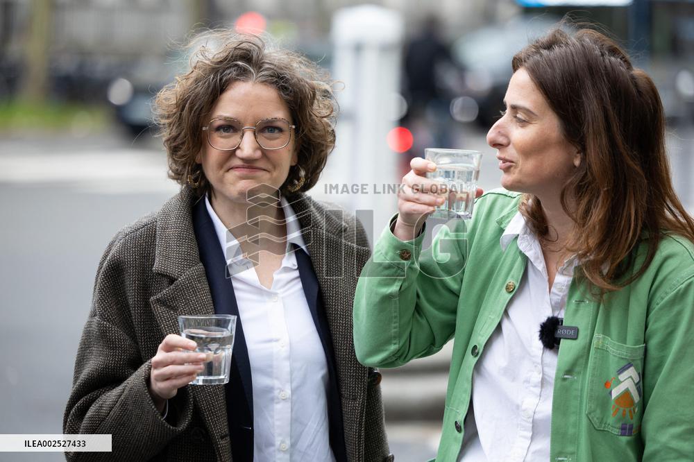 The Ecologists press conference about issues regarding Nestle bottled water - Paris