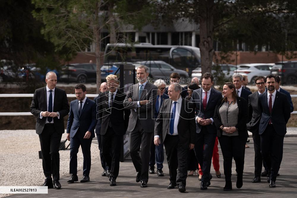 King Felipe VI Visits Seat Battery Assembly Plant - Barcelona