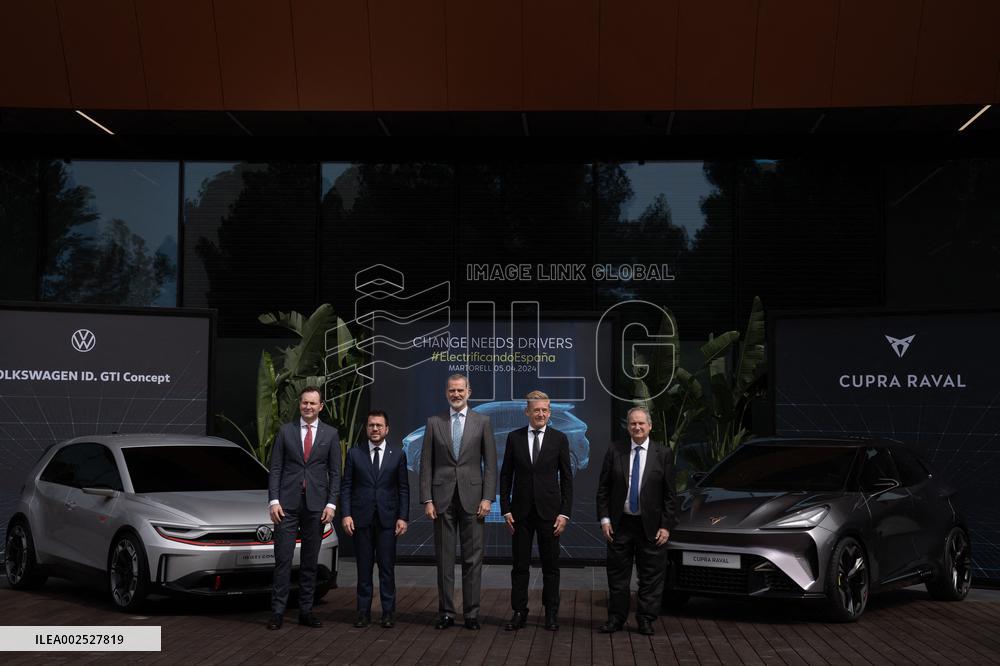 King Felipe VI Visits Seat Battery Assembly Plant - Barcelona