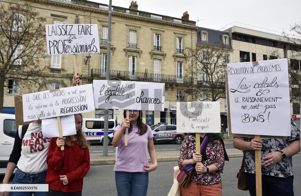 Demonstration Against 'Le Choc Des Savoirs' - Bordeaux