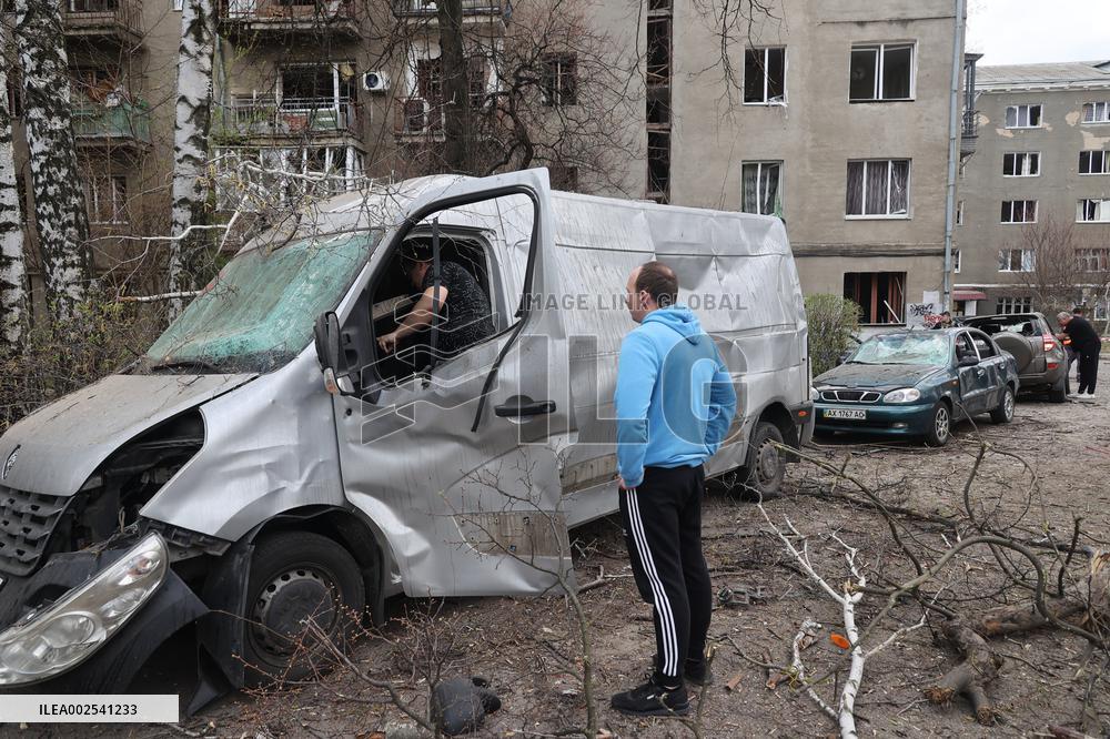 Kharkiv after Russian shelling on April 7, 2024