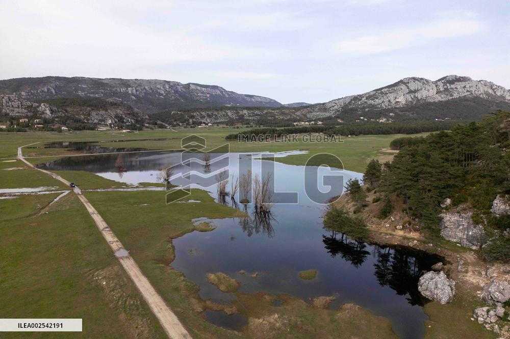 A Lake Has Formed Over Several Hectares In The Caille Plain - Alpes-Maritimes
