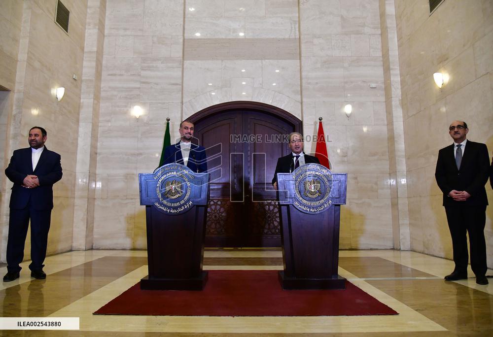 SYRIA-DAMASCUS-IRAN-FM-VISIT
