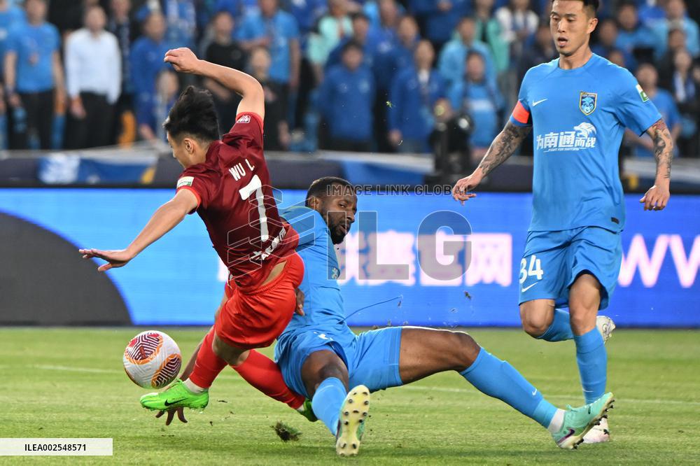 (SP)CHINA-JIANGSU-NANTONG-FOOTBALL-CSL-NANTONG ZHIYUN VS SHANGHAI PORT (CN)