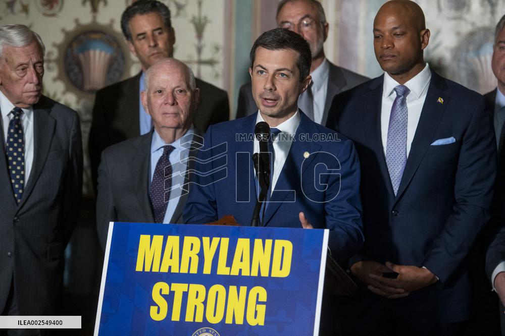 Press Conference On Baltimore’s Bridge Collapse - Washington