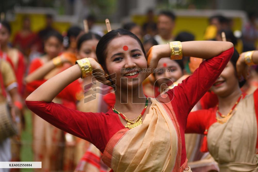 INDIA-ASSAM-NAGAON-RANGOLI BIHU FESTIVAL