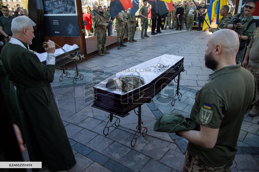 Farewell ceremony of perished soldiers Serhii Konovalov and Taras Petryshyn in Kyiv