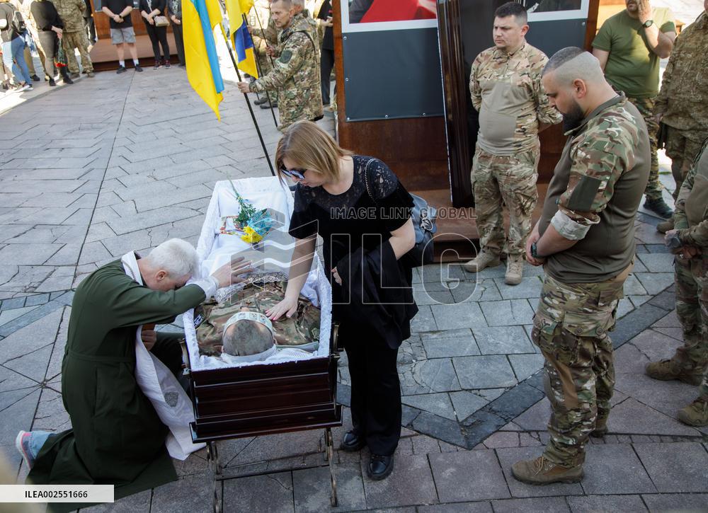 Farewell ceremony of perished soldiers Serhii Konovalov and Taras Petryshyn in Kyiv