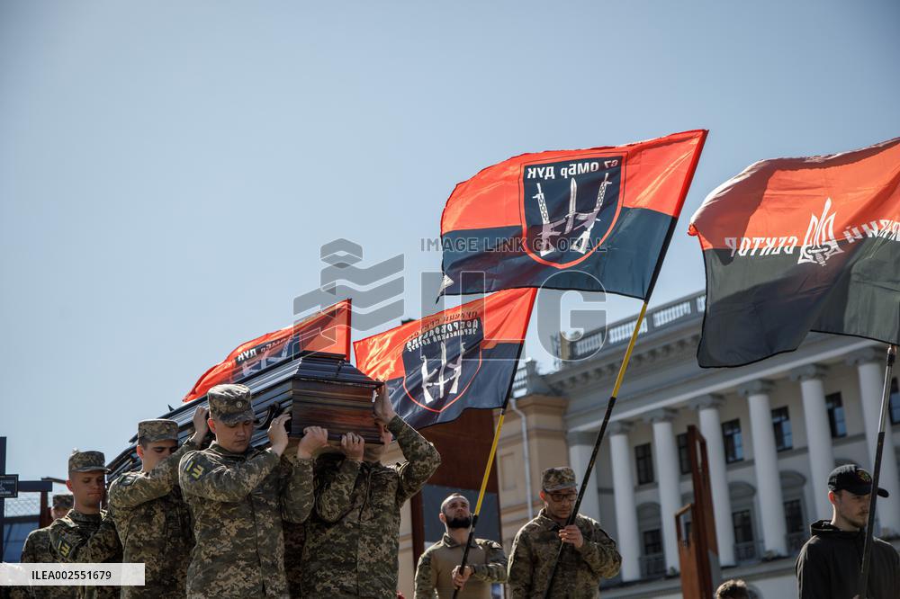 Farewell ceremony of perished soldiers Serhii Konovalov and Taras Petryshyn in Kyiv