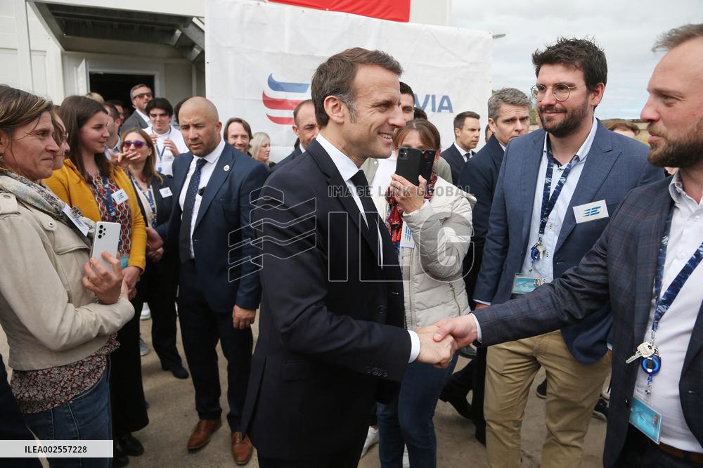 President Macron Visits The Eurenco Factory - Bergerac