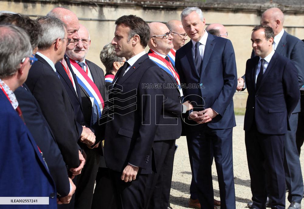 President Macron Visits The Eurenco Factory - Bergerac