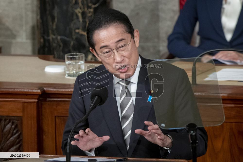 Japanese PM Kishida Addresses Joint Session Of Congress - Washington