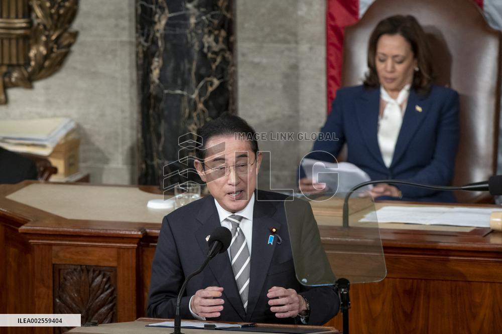 Japanese PM Kishida Addresses Joint Session Of Congress - Washington