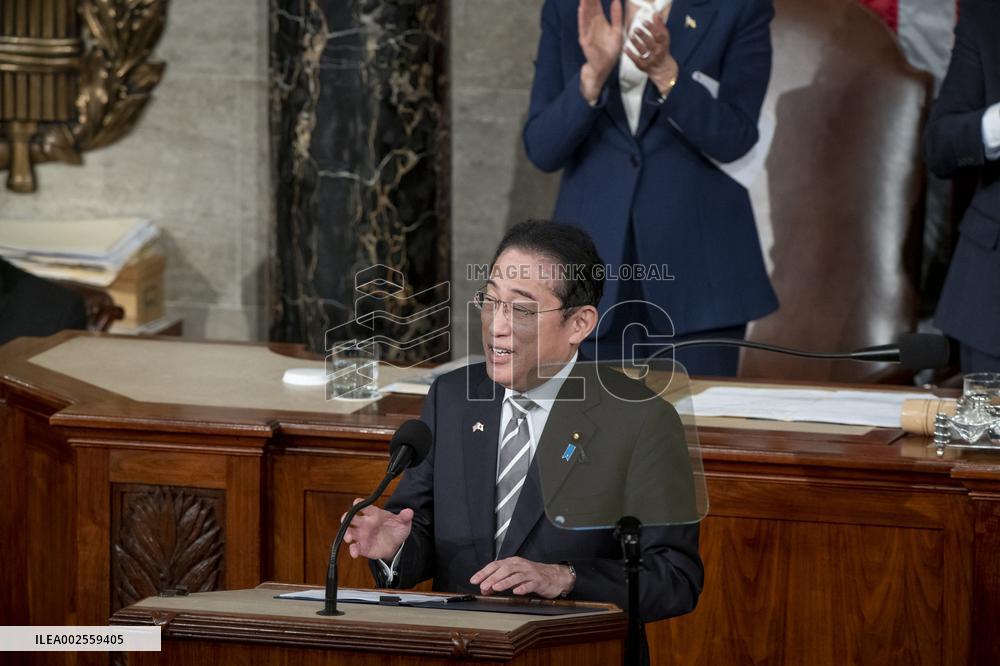 Japanese PM Kishida Addresses Joint Session Of Congress - Washington