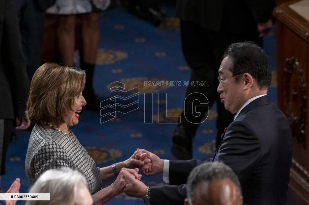Japanese PM Kishida Addresses Joint Session Of Congress - Washington