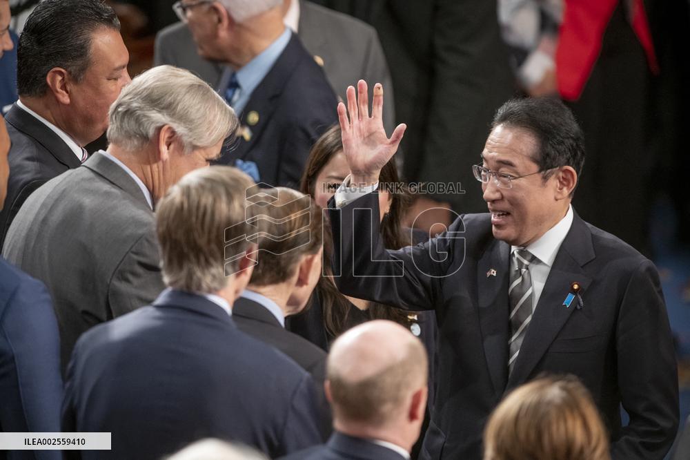 Japanese PM Kishida Addresses Joint Session Of Congress - Washington