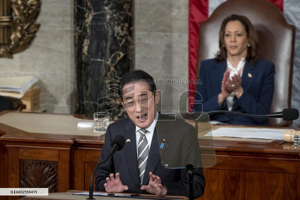 Japanese PM Kishida Addresses Joint Session Of Congress - Washington