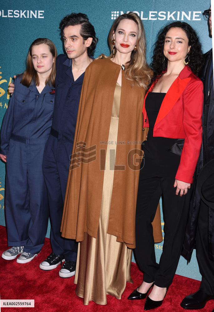 Angelina Jolie Attends The Outsiders Opening Night - NYC