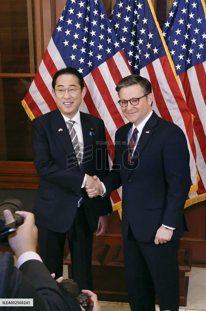 Meeting between Japan PM Kishida, U.S. Speaker Johnson