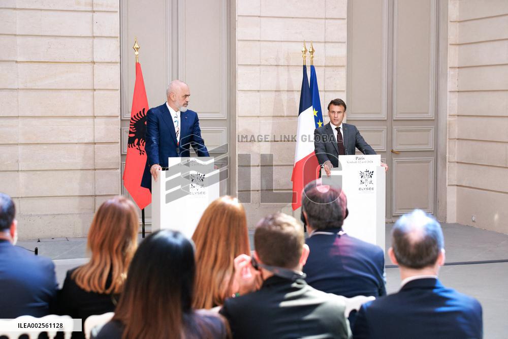 President Macron Welcomes Albania Prime Minister - Paris