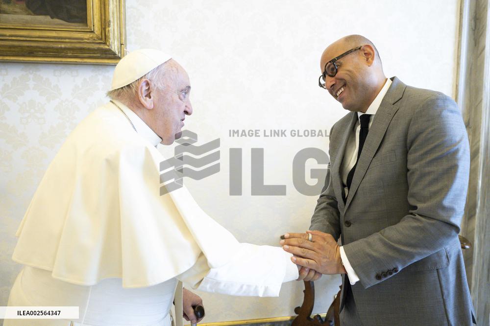 Pope Francis receives Simone Stiell Secretary for Climate Change UNFCCC