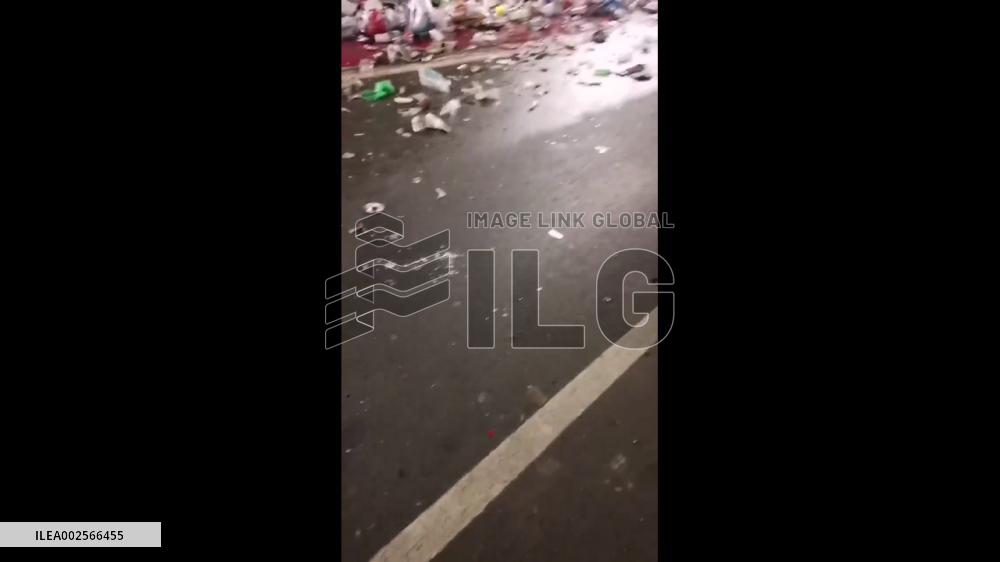 Spain: Piles Of Garbage Left Behind After Athletic Club’s Victory Parade