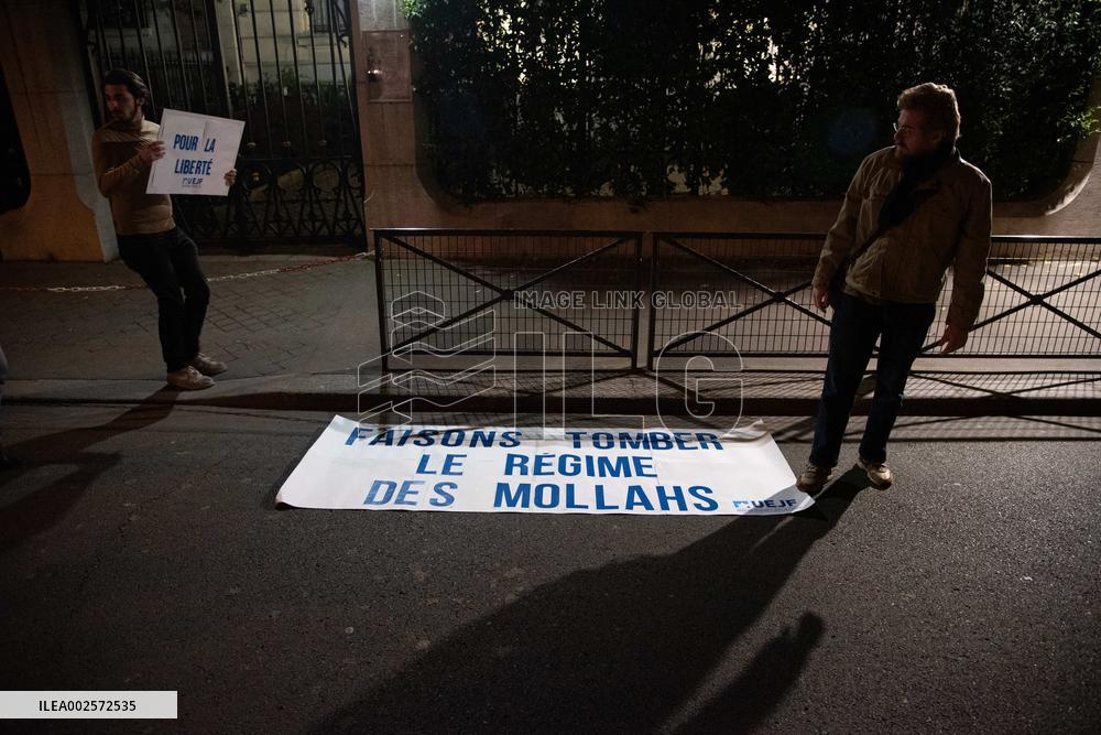 UEJF Protest Outside Iranian Embassy - Paris