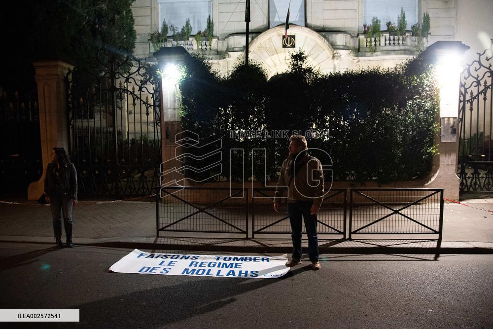 UEJF Protest Outside Iranian Embassy - Paris