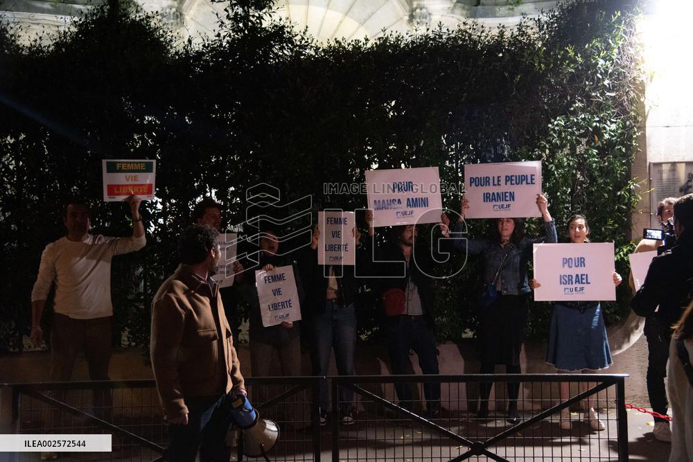 UEJF Protest Outside Iranian Embassy - Paris