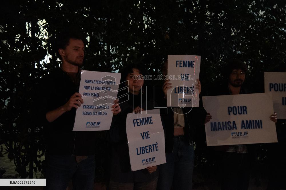 UEJF Protest Outside Iranian Embassy - Paris