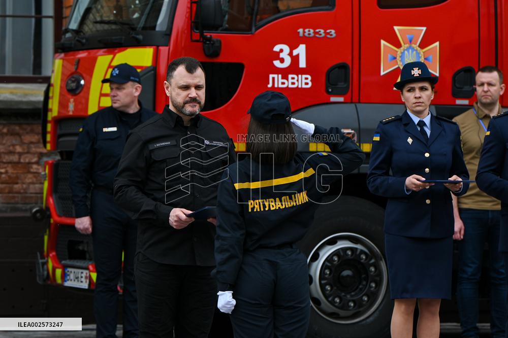 Graduation of Emergency Services cadets takes place in Lviv