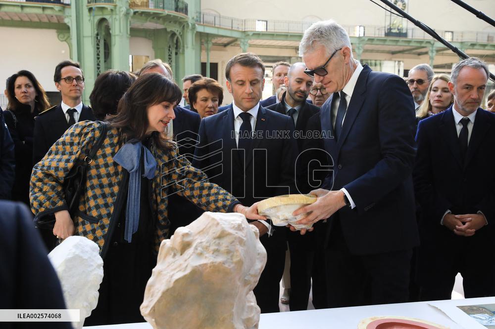 President Macron Visits Le Grand Palais - Paris