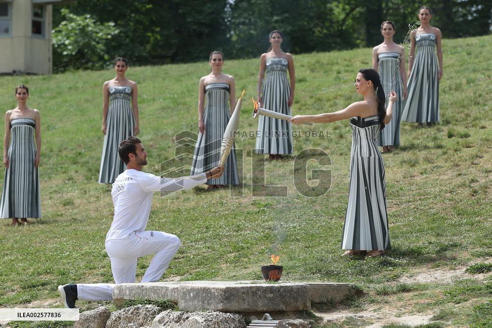 (SP)GREECE-ANCIENT OLYMPIA-PARIS 2024-FLAME LIGHTING CEREMONY