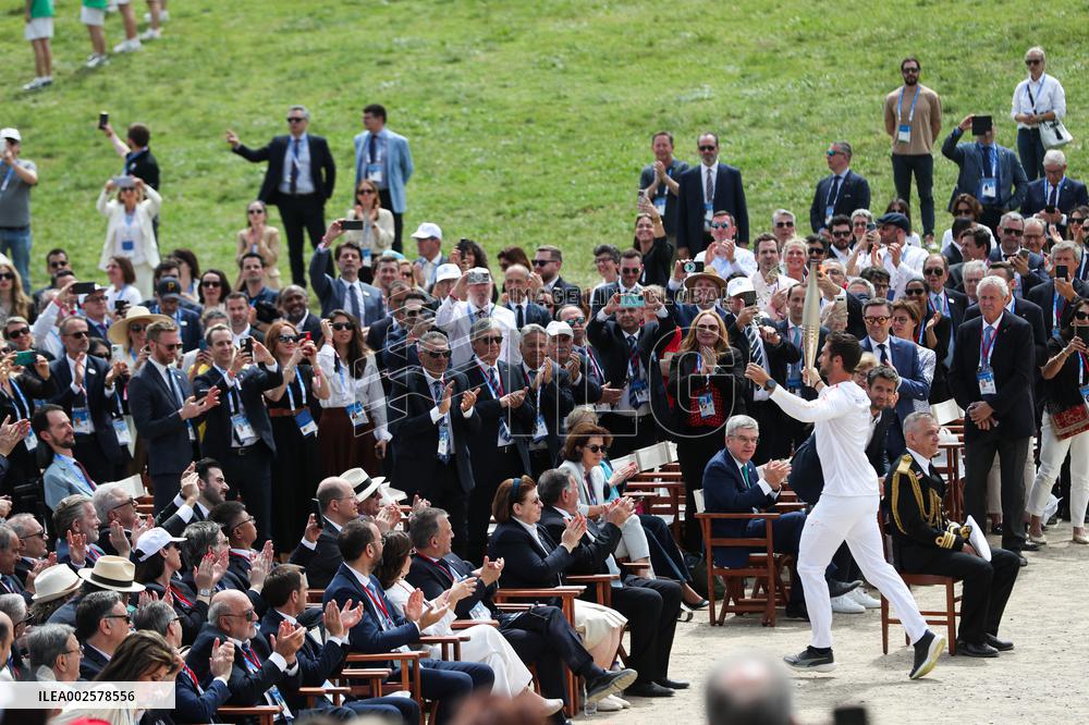 (SP)GREECE-ANCIENT OLYMPIA-PARIS 2024-FLAME LIGHTING CEREMONY
