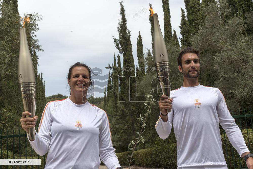 (SP)GREECE-ANCIENT OLYMPIA-PARIS 2024-FLAME LIGHTING CEREMONY
