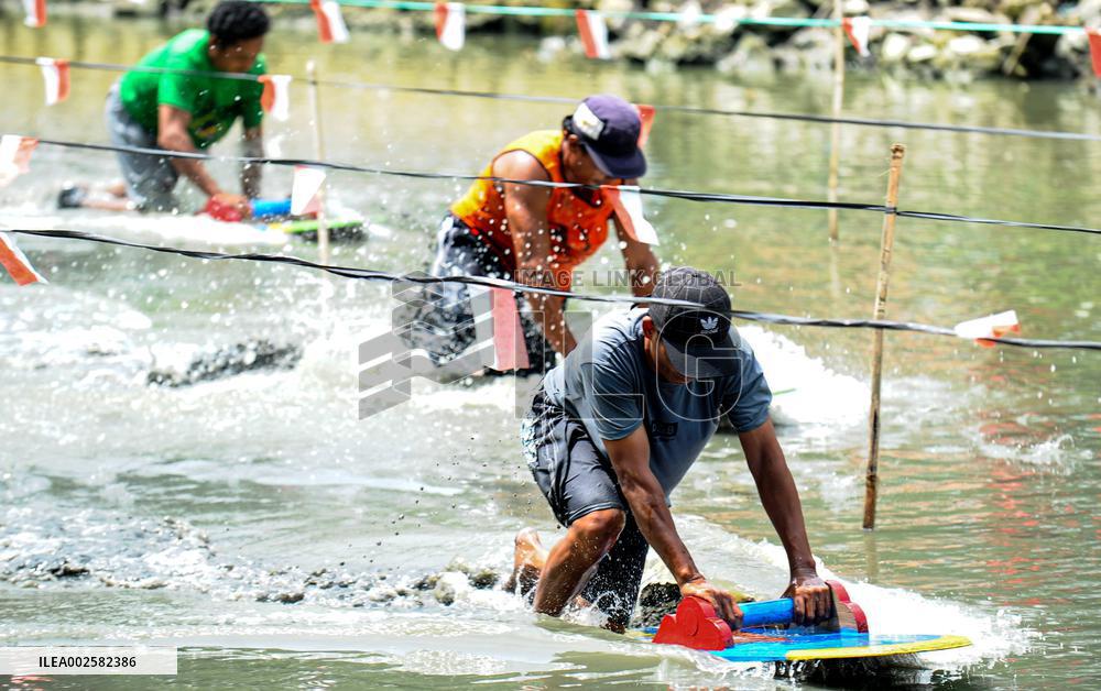 INDONESIA-PASURUAN-TRADITIONAL MUD SURFING-RACE