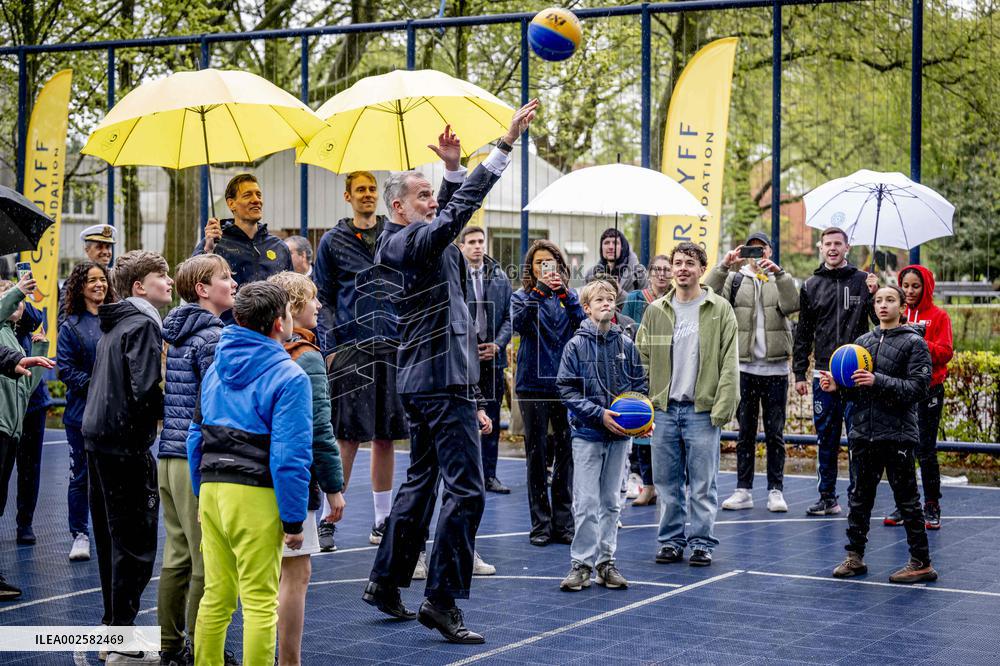 Royals Visit Cruyff Foundation - Amsterdam