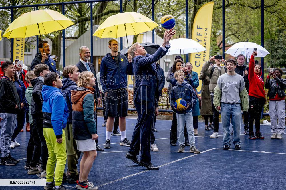 Royals Visit Cruyff Foundation - Amsterdam