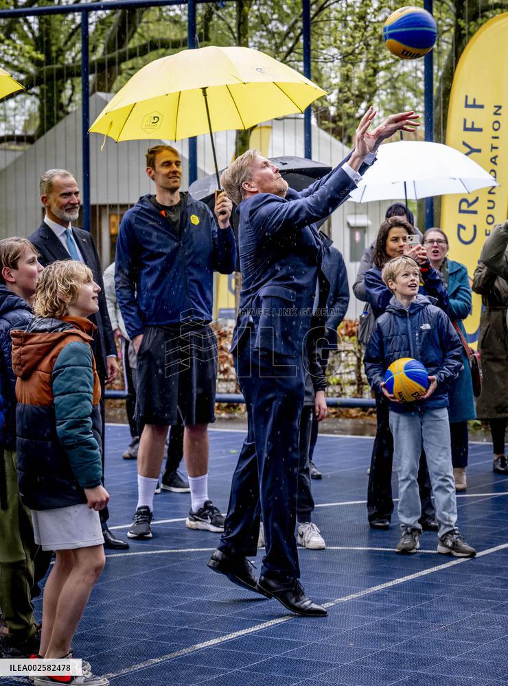 Royals Visit Cruyff Foundation - Amsterdam