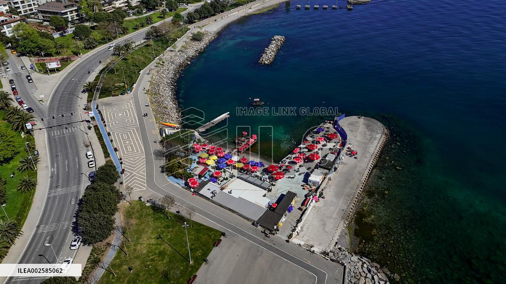 Istanbul Beach Aerial - Turkey